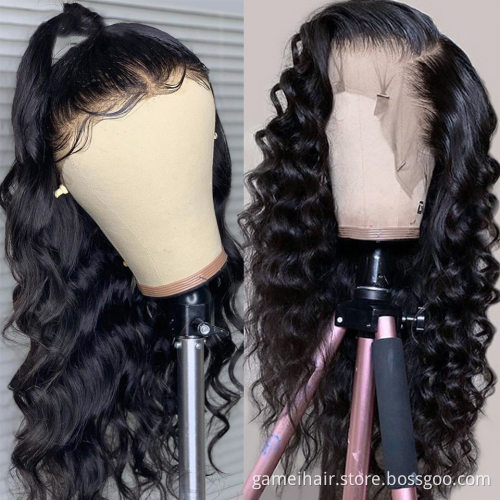 HD Transparent double drawn water Wave for black women raw mink cuticle aligned remy brazilian virgin lace front human hair wigs